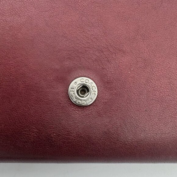 Vintage COACH Red Leather Wallet – 5 Card Slots & Zipper Coin Purse - Picture 3 of 8